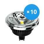 Multipack 10x Noxion Lucent Faretti LED GU10 AR111 12W 600lm 40D - 930 Luce Calda | Miglior resa cromatica - Dimmerabile - Sostitutiva 50W