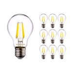 Multipack 10x Noxion Lucent LED E27 Pera Filamento Chiara 4.5W 470lm - 840 Bianco Freddo | Sostitutiva 40W