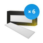 Multipack 6x Bright Choice Pannello A LED Backlit 36W 3240lm - 840 Bianco Freddo | 120x30cm - UGR <22