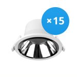 Multipack 15x Noxion Downlight LED Apollo 20W 2300lm 60D - 830 Luce Calda -  | 220mm - Ritaglio 200mm - Alu Riflettore - UGR <19
