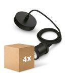 Multipack 4x Portalampada Philips Cord Vintage Filamento E27 Nero LED