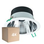 Multipack 4x Philips Downlight LED Coreline DN142B Aluminium Bianca 11W 1200lm 60D - 830 Luce Calda | Ritaglio 155mm - IP20 - UGR<19