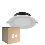 Multipack 6x Noxion Downlight LED Hera Piatto Incasso Bianca 15W 1500lm 80D - 827-830-840 CCT | 168mm - Ritaglio 144mm