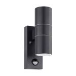 Eglo Luce Da Parete Riga 5 Acciaio Antracite 2W 250lm - 830 Luce Calda -  | IP44 - Sensore Di Movimento