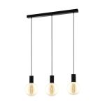 Eglo Luce Pendente Pozueta Acciaio Nero | IP20 - Adatto per 3x E27 