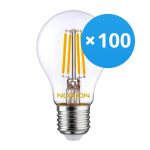 Multipack 100x Noxion Lucent LED E27 Pera Filamento Chiara 4.5W 470lm - 822-827 Dim To Warm | Dimmerabile - Sostitutiva 40W