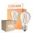 Multipack 10x Osram Led Star Classic LED E27 Pera Filamento Chiara 4.9W 470lm - 827 Bianco Molto Caldo | Sensore Di Luce