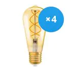 Multipack 4x Ledvance Vintage 1906 LED E27 Pera Oro 4W 300lm - 820 Bianco Molto Caldo | Sostitua 25W