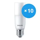 Multipack 10x Philips Corepro LED E27 Tubular Stick Ghiaccio 9.5W 950lm - 830 Luce Calda | Sostitutiva 68W