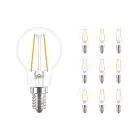 Multipack 10x Philips Corepro LED Lustre E14 Sferica Filamento Chiara 2W 250lm - 827 Bianco Molto Caldo | Sostitutiva 25W