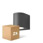 Multipack 2x D'Lite Luce Da Parete Vossem Aluminium Nero | IP54 - Adatto Per 1x GU10