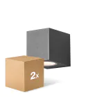 Multipack 2x D'Lite Luce Da Parete Vrebos Aluminium Nero | IP54 - Adatto Per 1x GU10