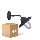 Multipack 4x D'Lite Luce Da Parete Ember Nero | IP54 - Adatto per 1x E27