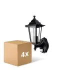 Multipack 4x D'Lite Luce Da Parete Helora Nero | IP44 - Adatto per 1x E27 - Sensore Di Movimento