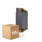Multipack 10x Nordlux Nico Luce Da Parete Aluminium Nero Up & Down | IP54 - Adatto per 2x GU10