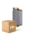 Multipack 10x Nordlux Nico Luce Da Parete Aluminium Antracite Up & Down | IP54 - Adatto per 2x GU10