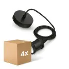 Multipack 4x Portalampada Philips Cord Vintage Filamento E27 Nero LED