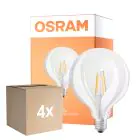 Multipack 4x Osram SuperStar LED E27 Globe 125mm Filamento Chiara 7W 806lm - 822-827 Dim to Warm | Dimmerabile - Sostitutiva 60W
