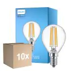 Multipack 10x Philips Corepro LED Lustre E14 Sferica Filamento Chiara 6.5W 806lm - 827 Bianco Molto Caldo | Sostitutiva 60W