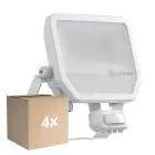 Multipack 4x Ledvance Proiettore LED Aluminium Bianca 41W 6000lm 100D - 840 Bianco Freddo | IP65 - Sensore Di Movimento E Luce - Simmetrico