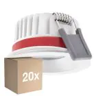 Multipack 20x Ledvance Faretti LED Fire Rated Aluminium Bianca 8W 720lm 36D - 940 Bianco Freddo | Ritaglio 68mm - IP65 - Miglior resa cromatica - Dimmerabile