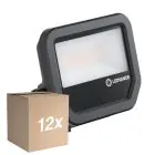 Multipack 12x Ledvance Proiettore LED Aluminium Nero 17W 2400lm 100D - 865 Luce Del Giorno | IP66 - Simmetrico