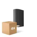 Multipack 4x D'Lite Luce Da Parete Vossem Aluminium Nero Up & Down| IP54 - Adatto Per 2x GU10
