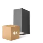 Multipack 4x D'Lite Luce Da Parete Vrebos Aluminium Nero Up & Down | IP54 - Adatto Per 2x GU10