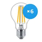 Multipack 6x Philips Corepro LED Bulbo E27 Pera Chiara 10.5W 1521lm - 827 Bianco Molto Caldo | Sostitutiva 100W